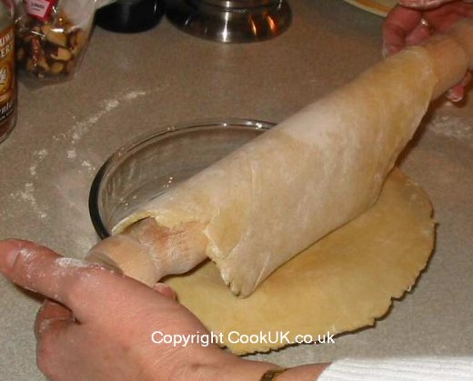 Transferring pastry on a rolling pin 2