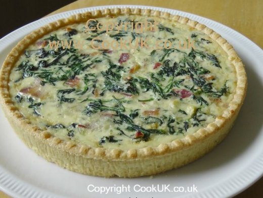 Bacon and Spinach Quiche cooked