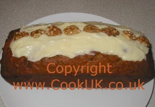 Cooked and iced Banana Cake