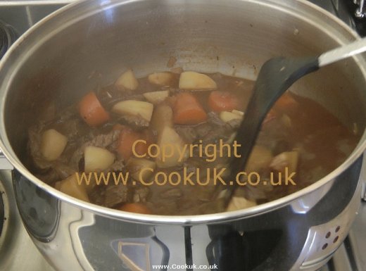 Beef stew cooking