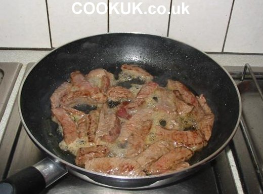 Cooking beef stir fry