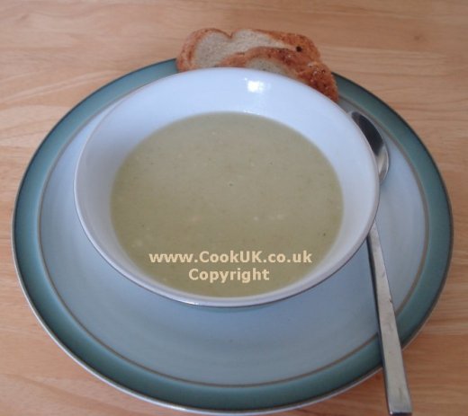 Celery Soup in a bowl