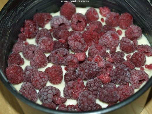 Half-filled cake tin