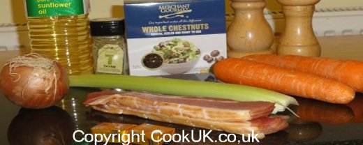 Ingredients for Chestnut and Bacon Soup