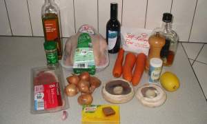 Chicken casserole ingredients. Click picture to enlarge. Copyright David Marks