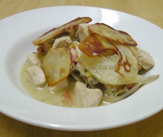 Chicken and mushroom bake in a bowl
