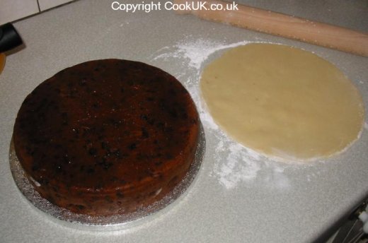 Roll out marzipan for top of cake