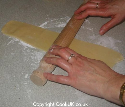 Marzipan cut for the sides of the cake