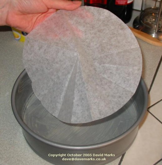 Line a Cake Tin wth Greaseproof Paper. Clear instructions and illutrated