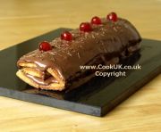 Christmas Chocolate Log cake