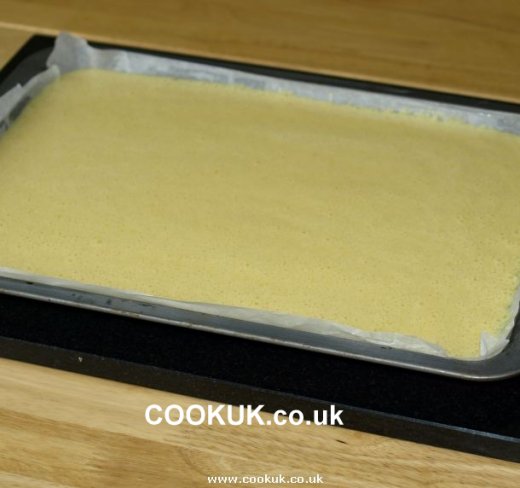 Mixture poured into baking tray