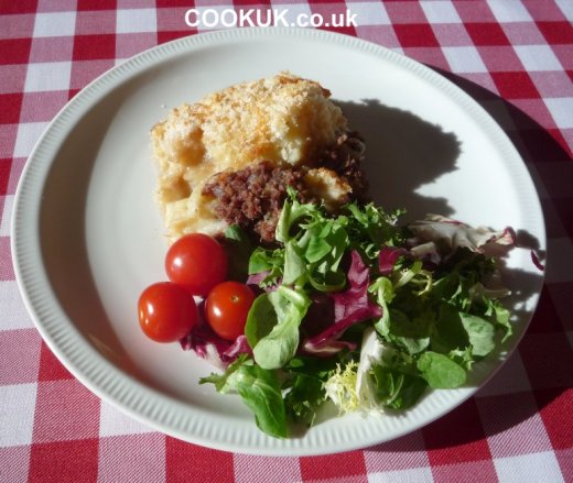 Corned Beef Hash served with salad