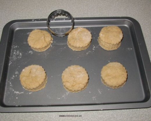 Uncooked Cornish Scones on a baking tray