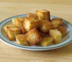 A picture of golden brown croutons. Click to enlarge.
