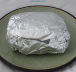 Lamb chops covered in foil