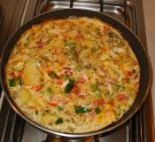 Potata and vegetable frittata recipe ingredients
