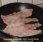 Bacon frying. Click picture to enlarge. Copyright David Marks