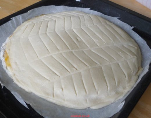 Decorated pastry top Galette des Rois