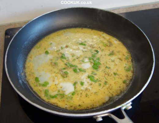 Cooking thin omelette