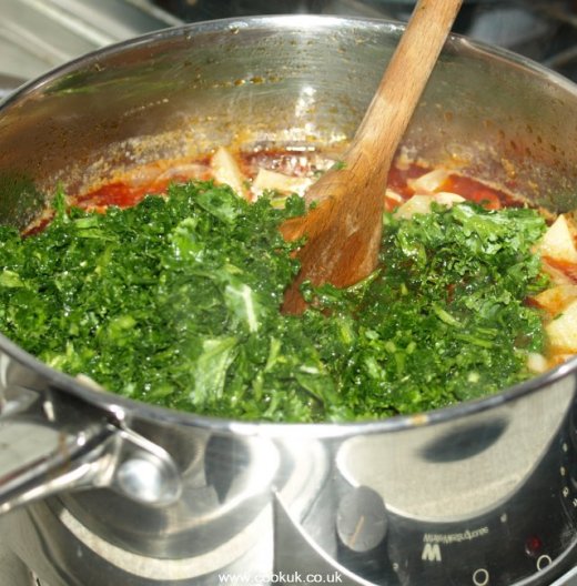 Add kale and pasta to the soup