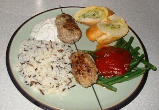 Greek koftas served with rice