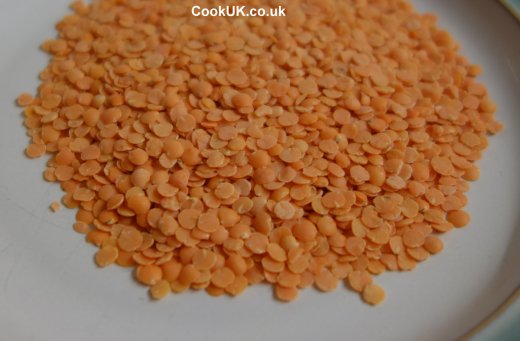 Split Red Lentils on a plate
