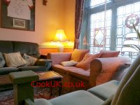 Seating area at the Malt Shovel in Gaydon, Warwickshire