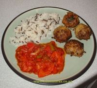 Crunchy mango meatballs
