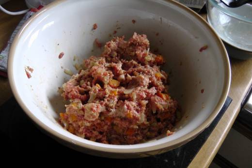 Meatloaf mixture ready for cooking