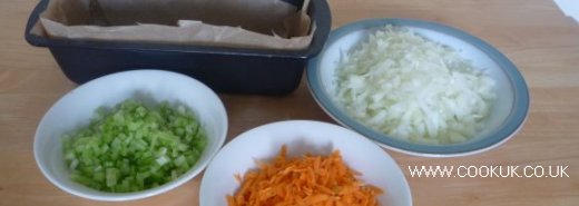 Prepared ingredients for Moroccan Meatloaf
