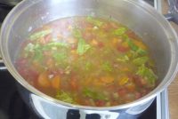 Cooking the minestrone soup