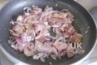 Frying bacon and onions