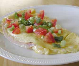 Ham omelette on a plate