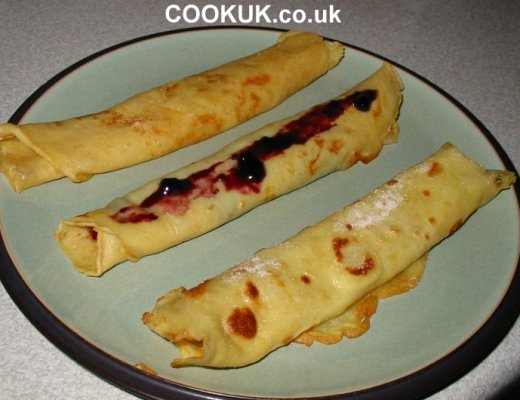 Three cooked pancakes