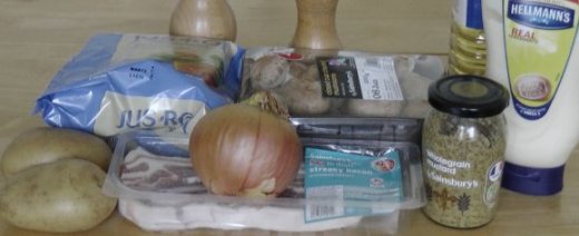 Ingredients for Bacon and Mushroom Pasty