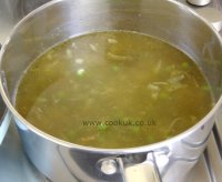 Cooking pea soup