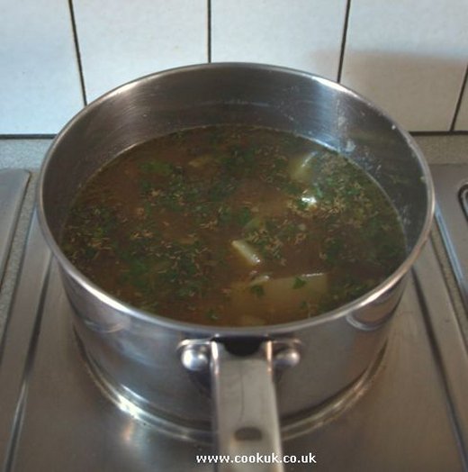 Cooking potato soup