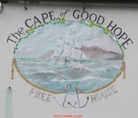 Wall sign on rear pub wall
