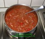 Ragu sauce cooking. Click picture to enlarge.