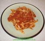 Ragu sauce and pasta. Click to enlarge.