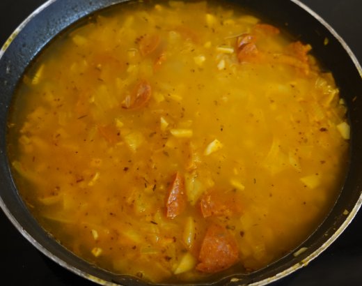 Stock and rice added