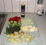 Some of the prepared ingredients for the salad
