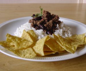 Chilli con Carne served with tortillas
