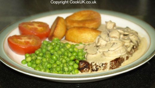 Steak with Stilton and Mushroom Sauce