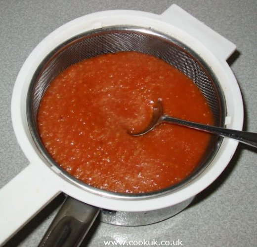 Sieving tomato sauce