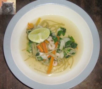 Thai Noodle and Shrimp Soup