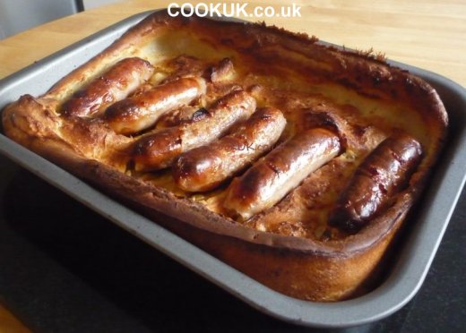 Toad in the Hole with crispy batter