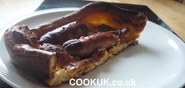 Toad in the hole sliced through