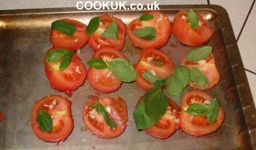 Tomatoes ready for baking