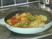 Vegetables in frying pan